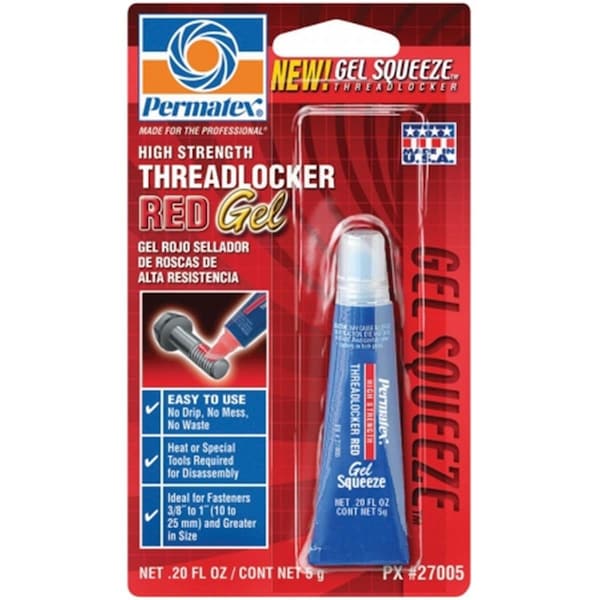 Pinpoint Threadlocker Red Gel Squeeze .20 oz High Strength Threadlocker Red Gel Squeeze 0.20 oz PI3540015 - main